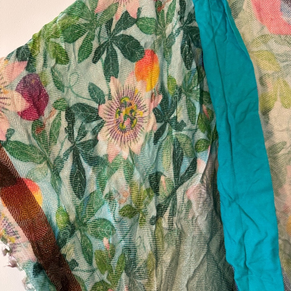 Rare Anthropologie Blank London Floral colorful tropical Wrap New without tags - Picture 5 of 15